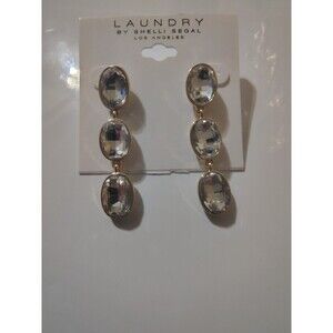 Laundry by Shelli Segal Gold Crystal Earrings with Crystal Earrings NWT